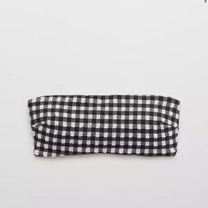Aerie Bandeau Gingham Print Bikini Top